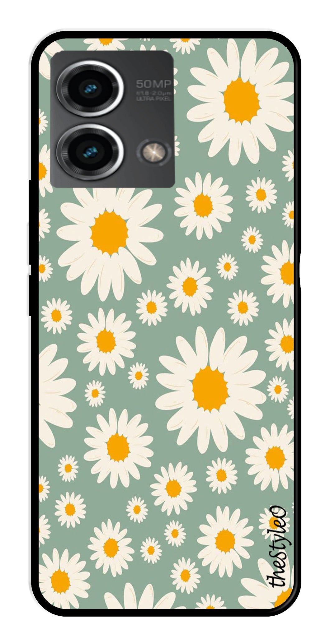 Floral Design Metal Mobile Case for Moto G Stylus (Design No -87)