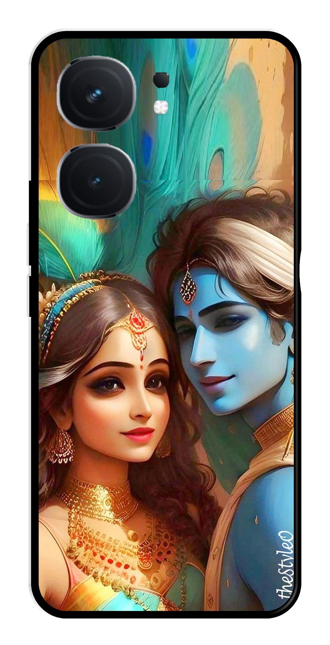 Lord Radha Krishna Metal Mobile Case for iQOO Neo 9 Pro 5G (Design No -01)