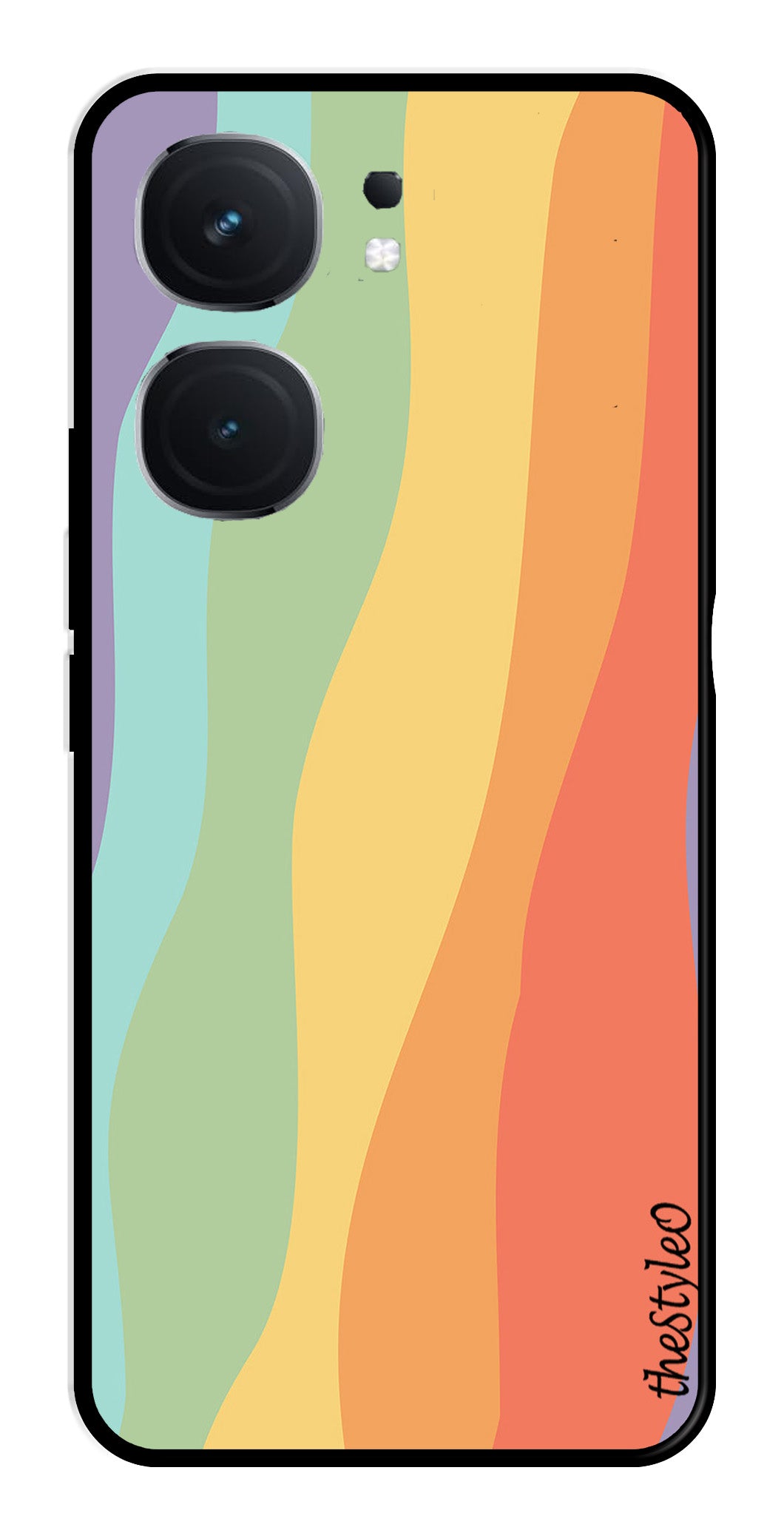 Muted Rainbow Metal Mobile Case for iQOO Neo 9 Pro 5G (Design No -02)