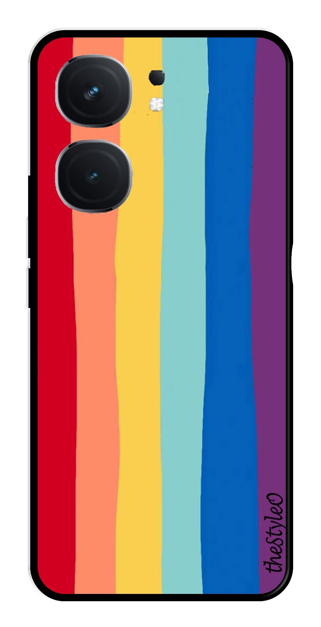 Rainbow MultiColor Metal Mobile Case for iQOO Neo 9 Pro 5G (Design No -03)