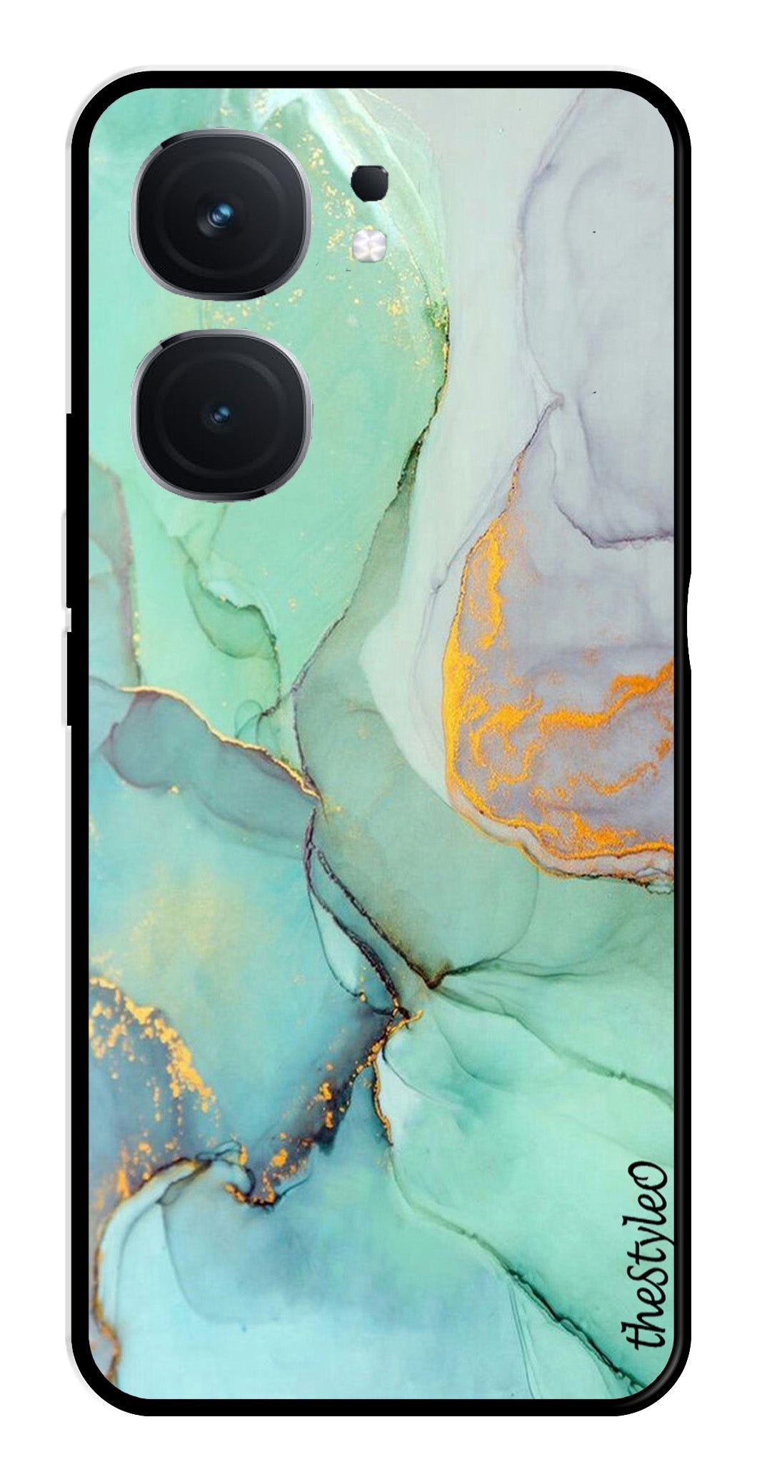 Orange Green Pattern Metal Mobile Case for iQOO Neo 9 Pro 5G (Design No -45)