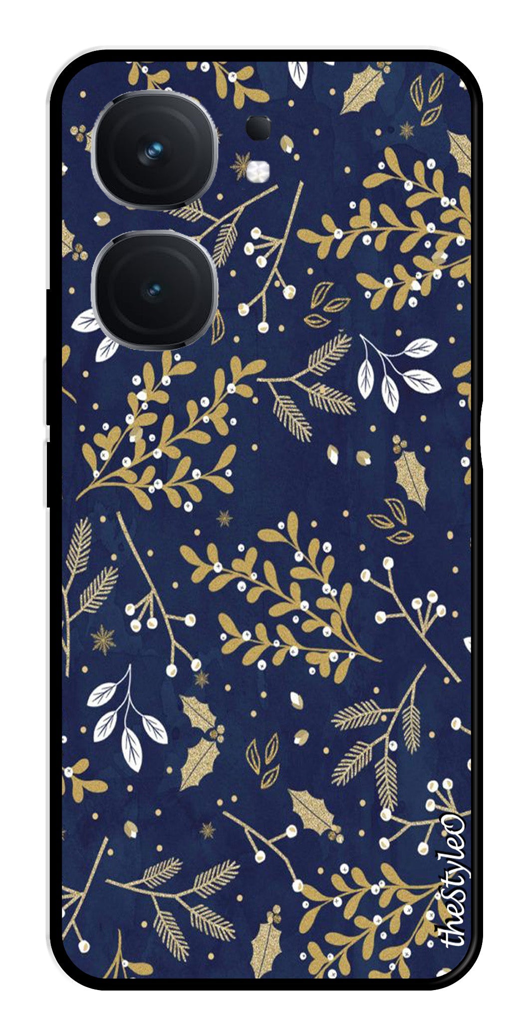 Leaves Design Metal Mobile Case for iQOO Neo 9 Pro 5G (Design No -51)