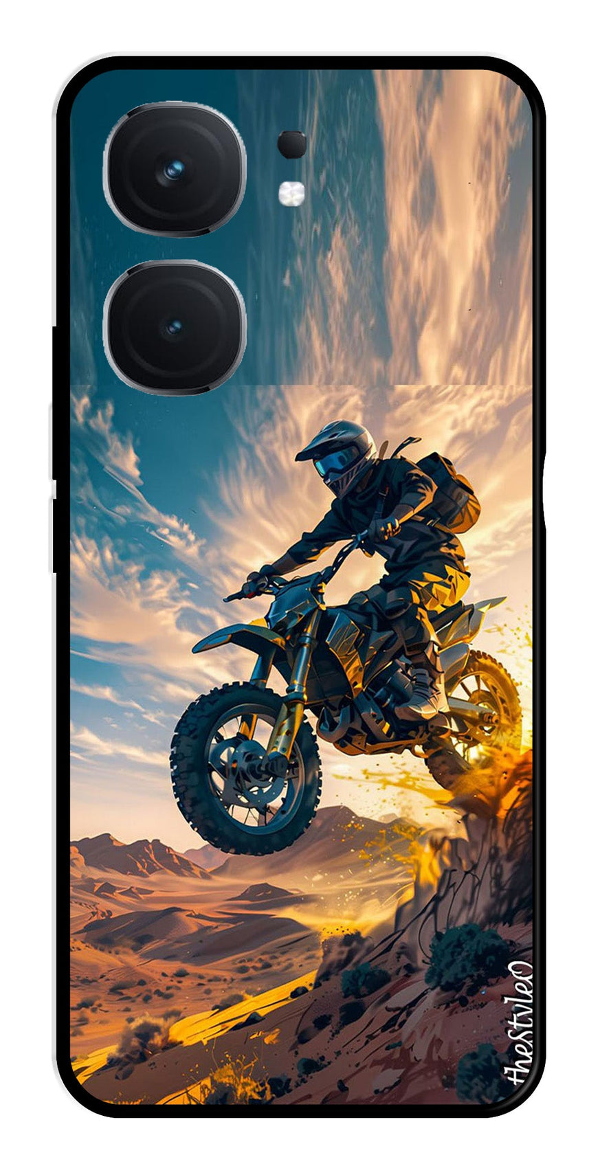 Bike Rider Metal Mobile Case for iQOO Neo 9 Pro 5G (Design No -59)