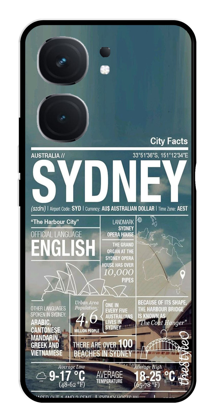 Sydney Metal Mobile Case for iQOO Neo 9 Pro 5G (Design No -69)