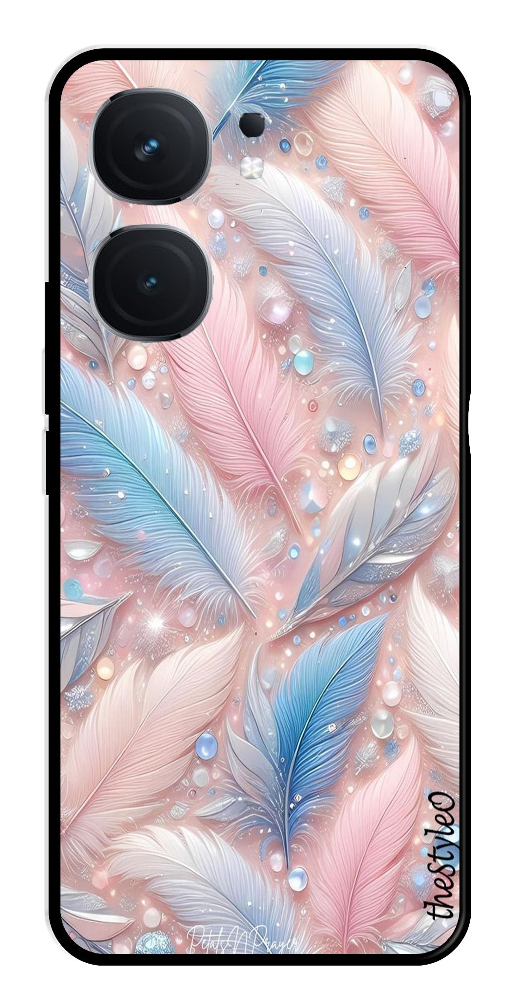 Feather Design Metal Mobile Case for iQOO Neo 9 Pro 5G (Design No -85)