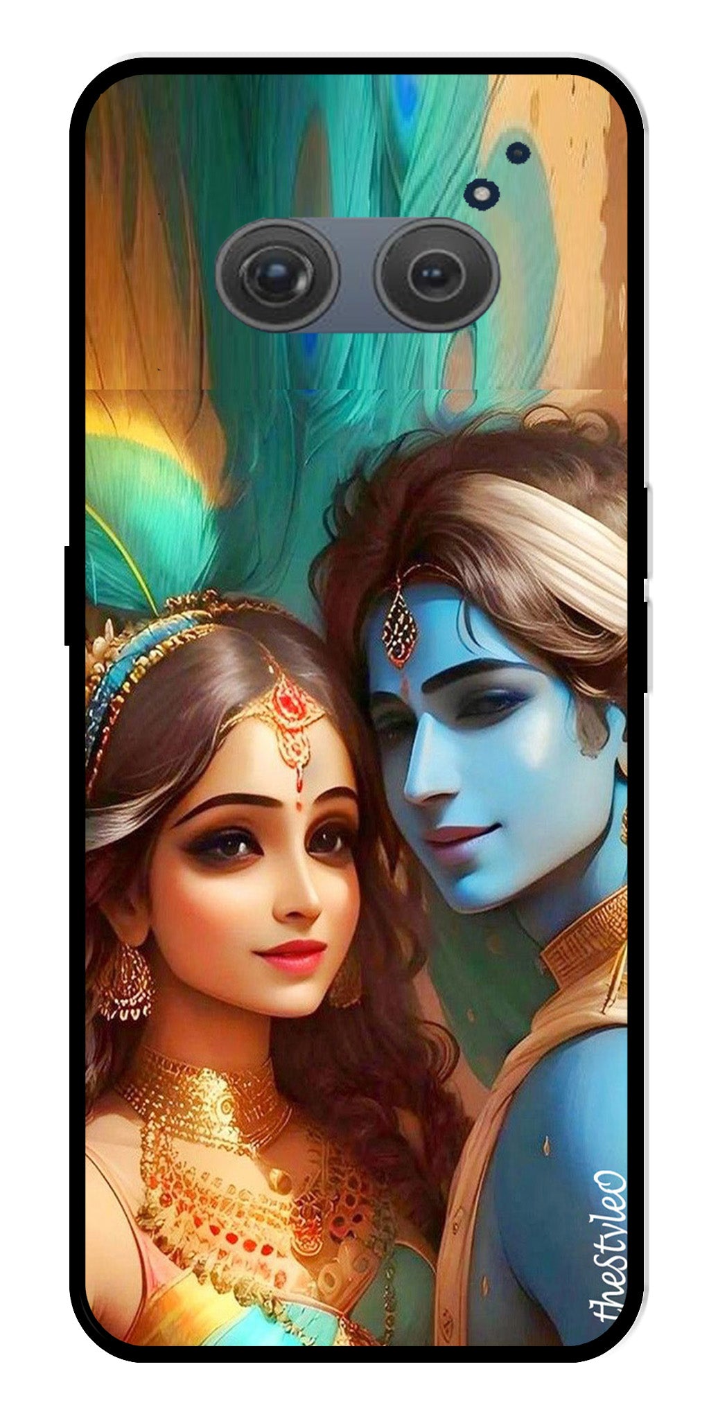 Lord Radha Krishna Metal Mobile Case for Redmi 10 Prime (Design No -01)