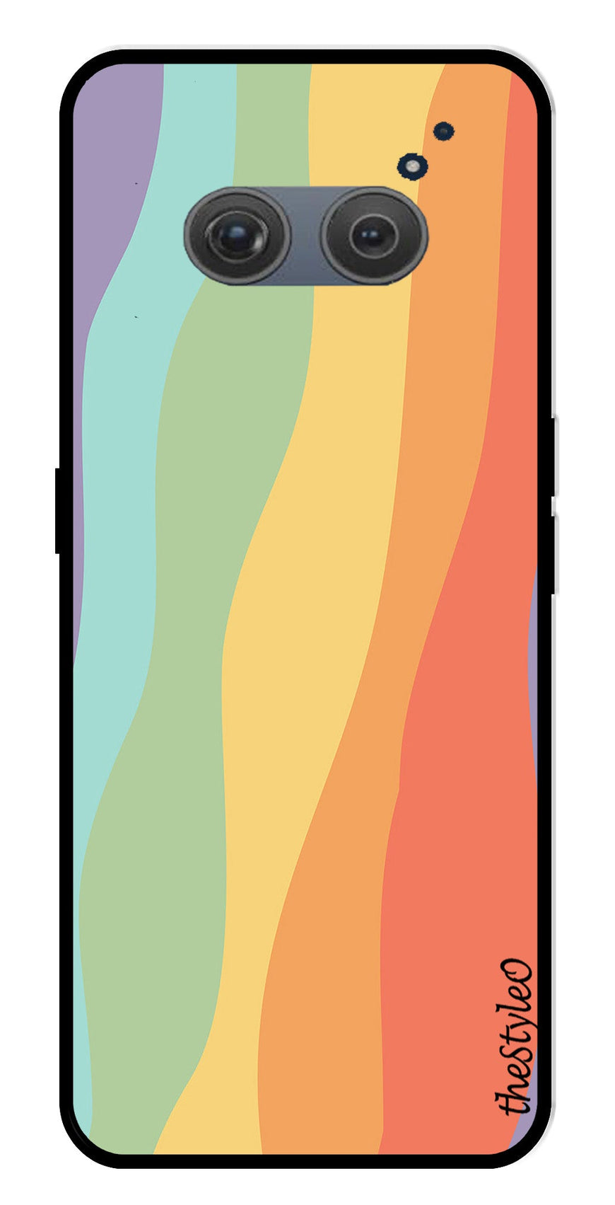 Muted Rainbow Metal Mobile Case for Redmi 10 Prime (Design No -02)