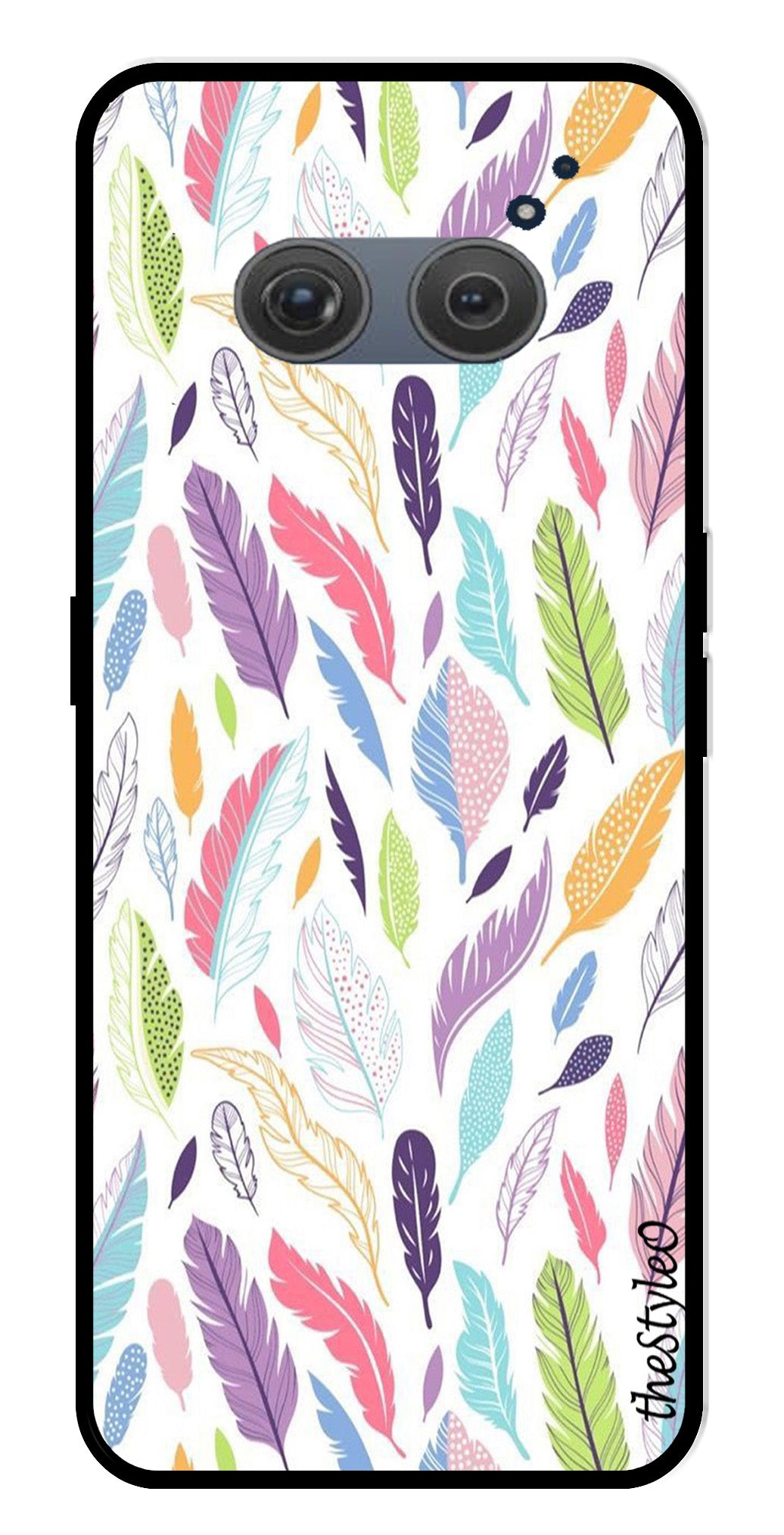 Colorful Feathers Metal Mobile Case for Redmi 10 Prime (Design No -06)