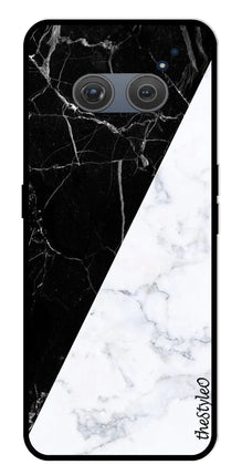 Black White Marble Design Metal Mobile Case for Redmi 10 Prime