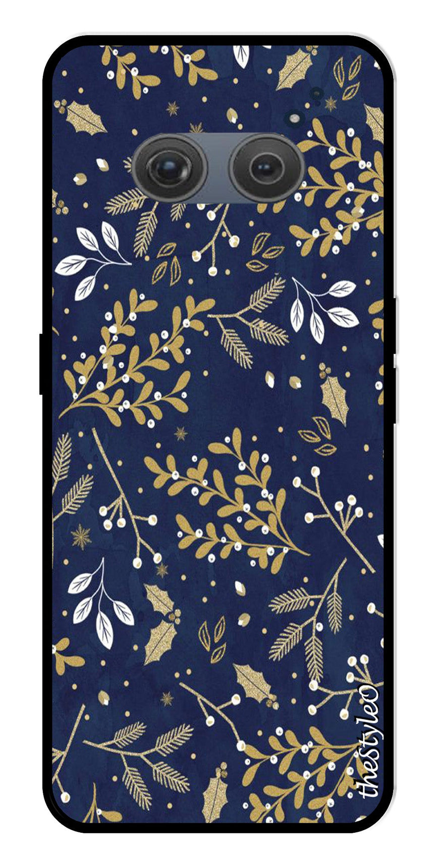 Leaves Design Metal Mobile Case for Redmi 10 Prime (Design No -51)