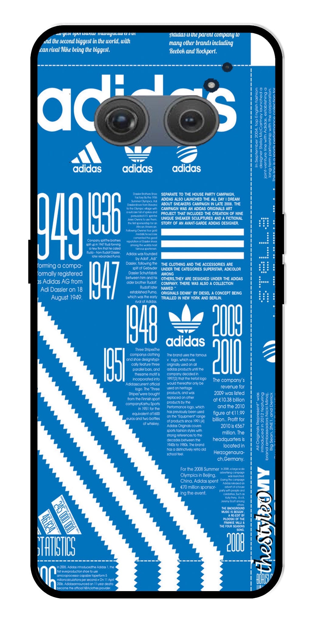 Adidas Design Metal Mobile Case for Redmi 10 Prime (Design No -58)