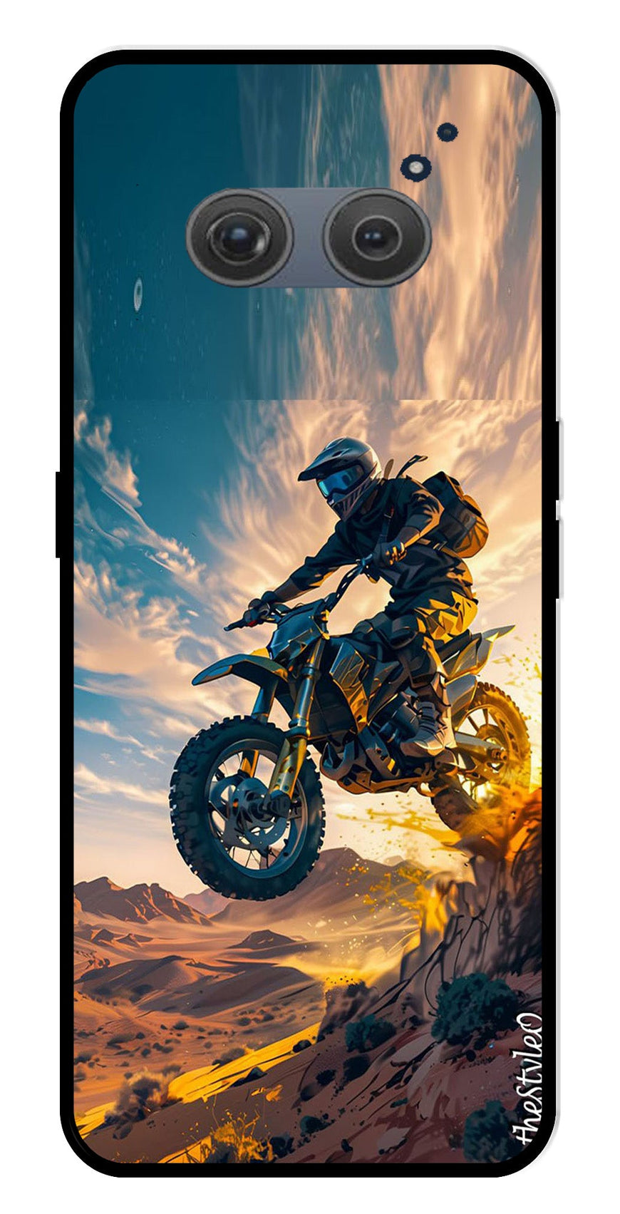 Bike Rider Metal Mobile Case for Redmi 10 Prime (Design No -59)