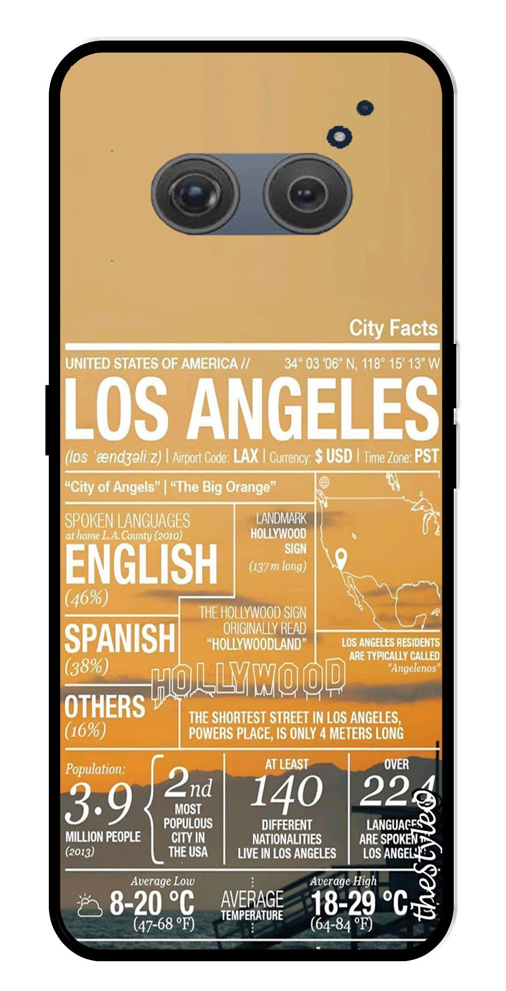 Los Angeles Metal Mobile Case for Redmi 10 Prime (Design No -68)