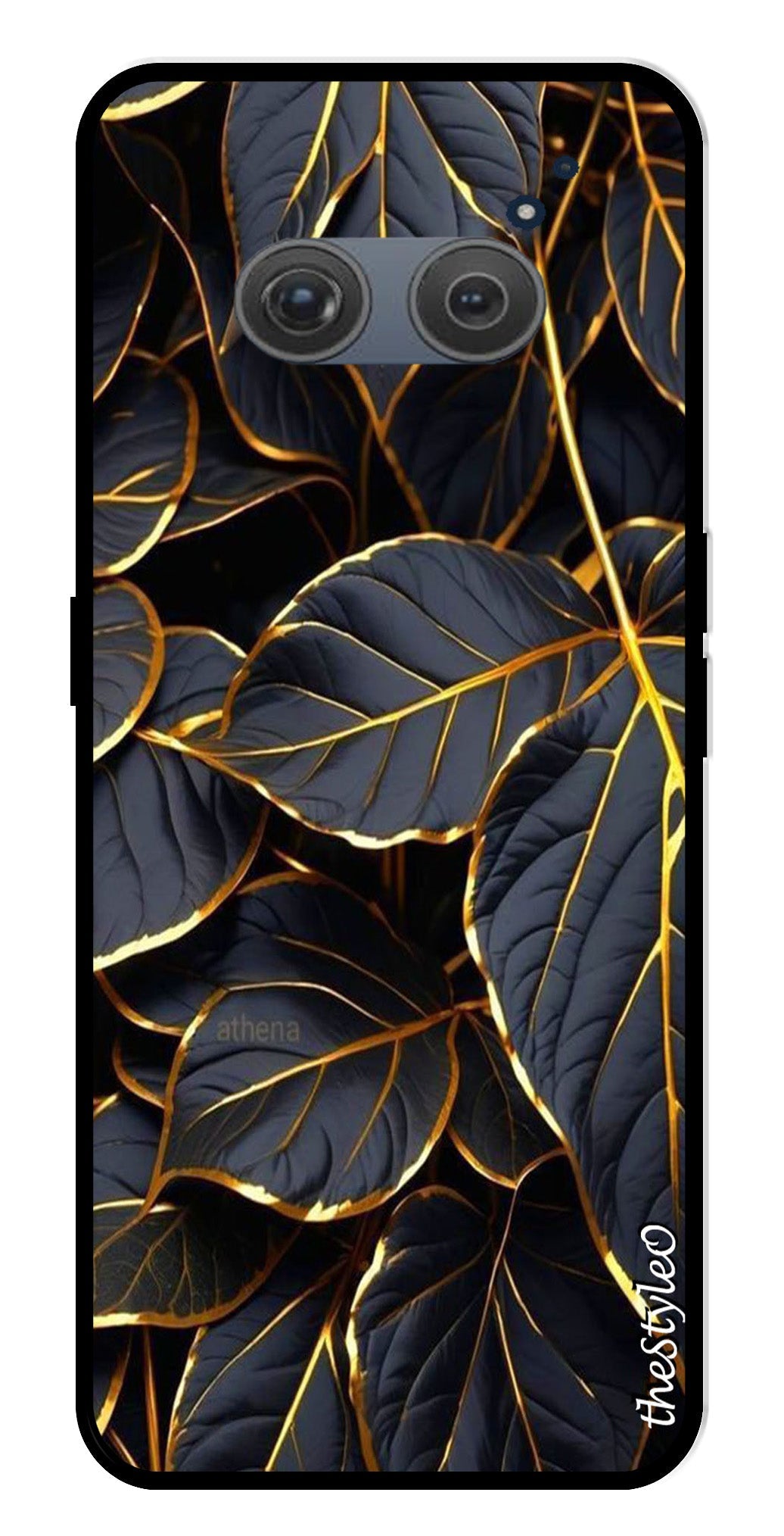 Gold Leaf Metal Mobile Case for Redmi 10 Prime (Design No -73)