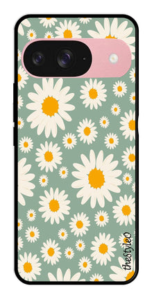 Floral Design Metal Mobile Case for Google Pixel 9 Pro