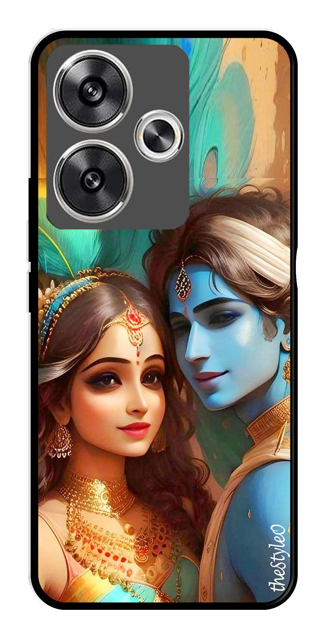 Lord Radha Krishna Metal Mobile Case for Poco F6 5G (Design No -01)