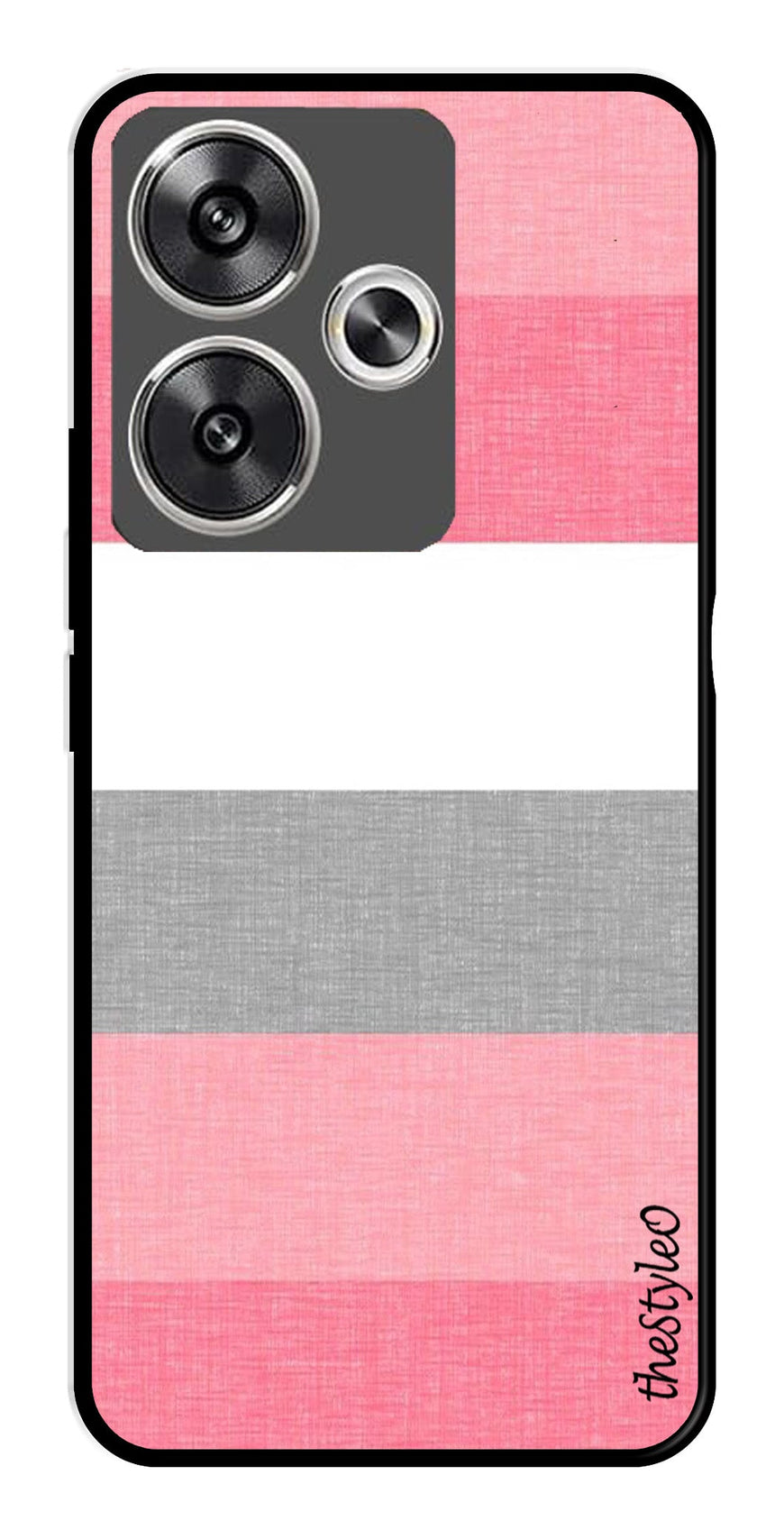 Hearts Pattern Metal Mobile Case for Poco F6 5G (Design No -22)