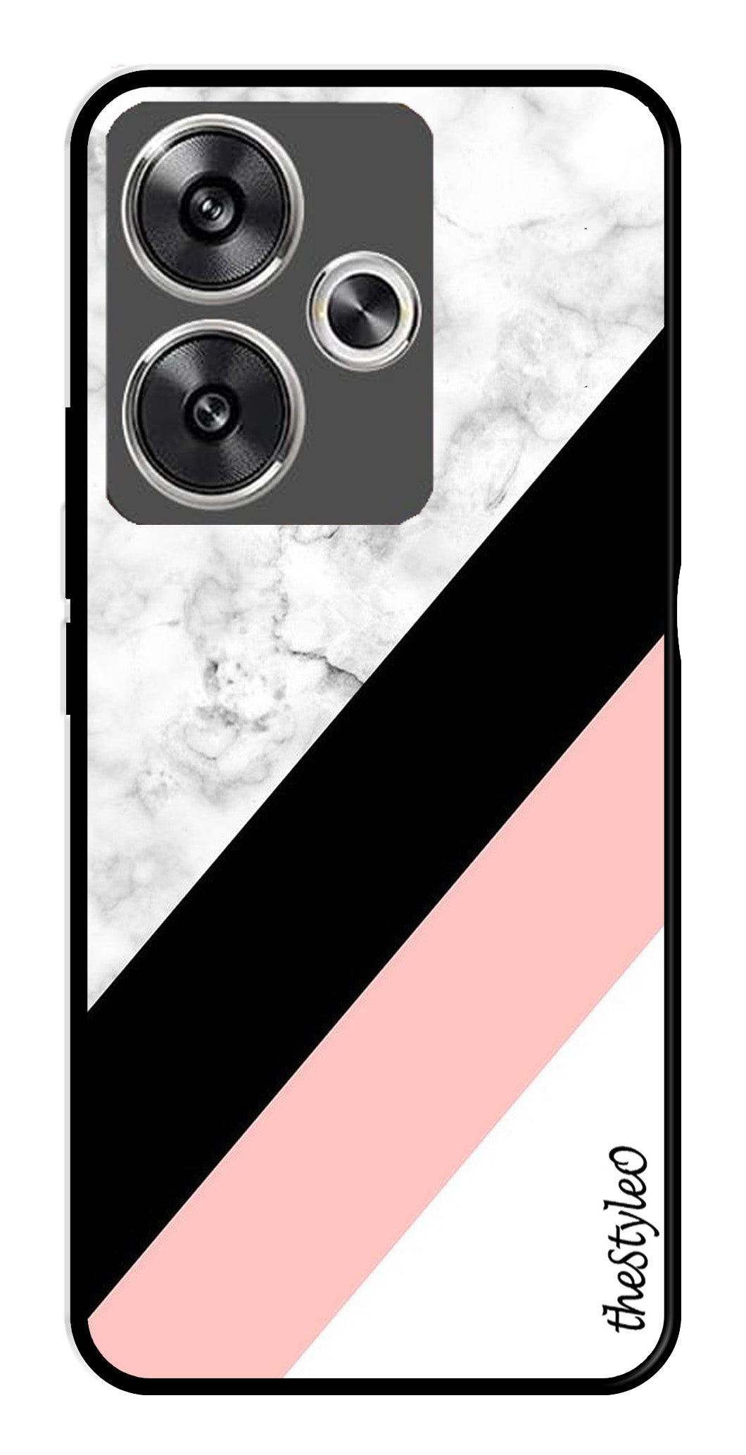 Pink Pattern Metal Mobile Case for Poco F6 5G (Design No -23)