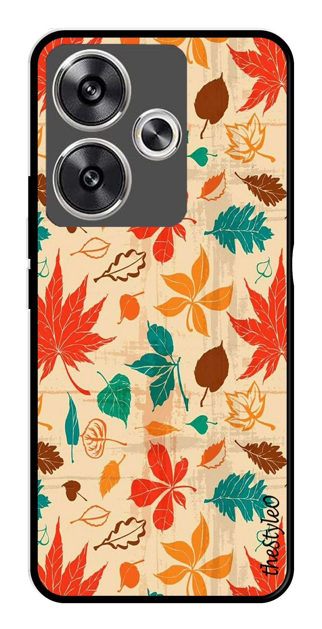 Autumn leaves Metal Mobile Case for Poco F6 5G (Design No -55)