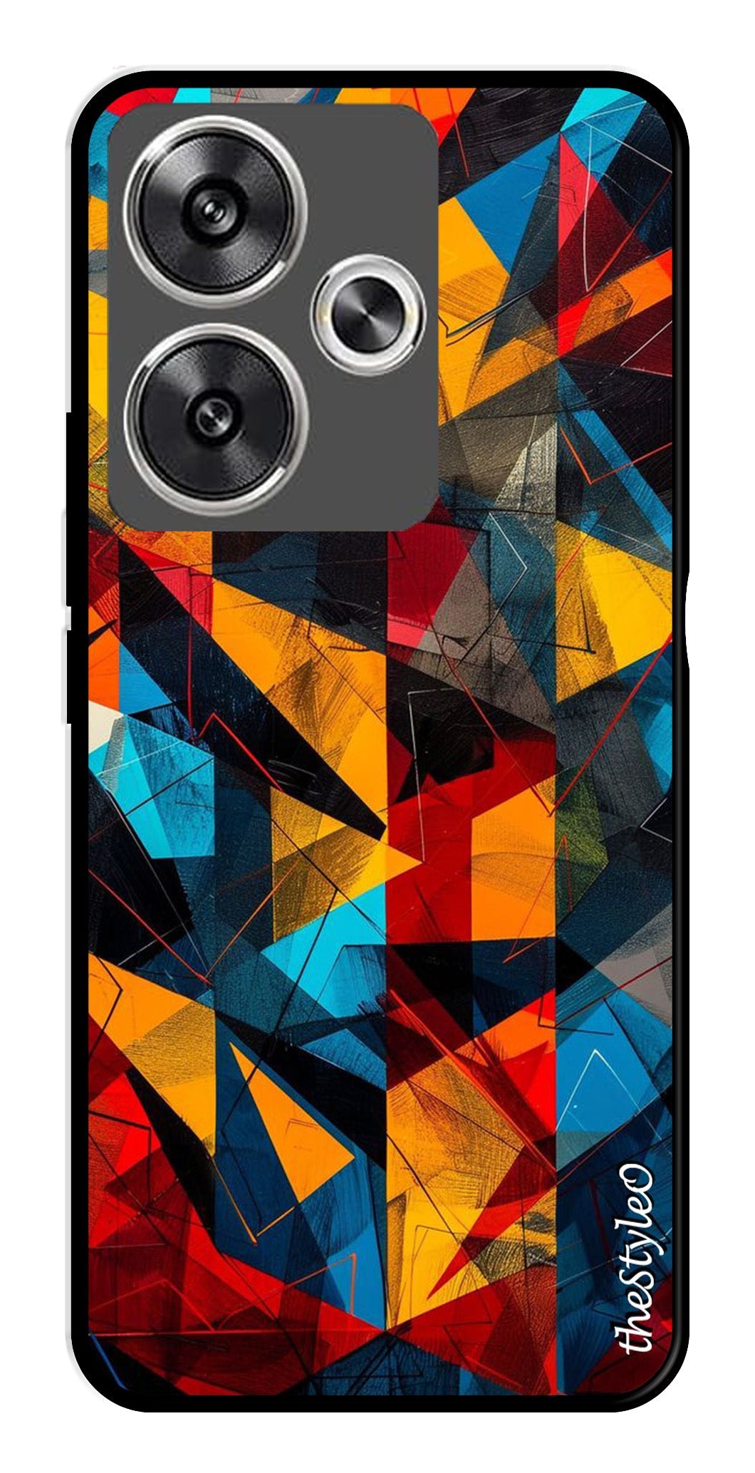 Abstract Art Metal Mobile Case for Poco F6 5G (Design No -57)