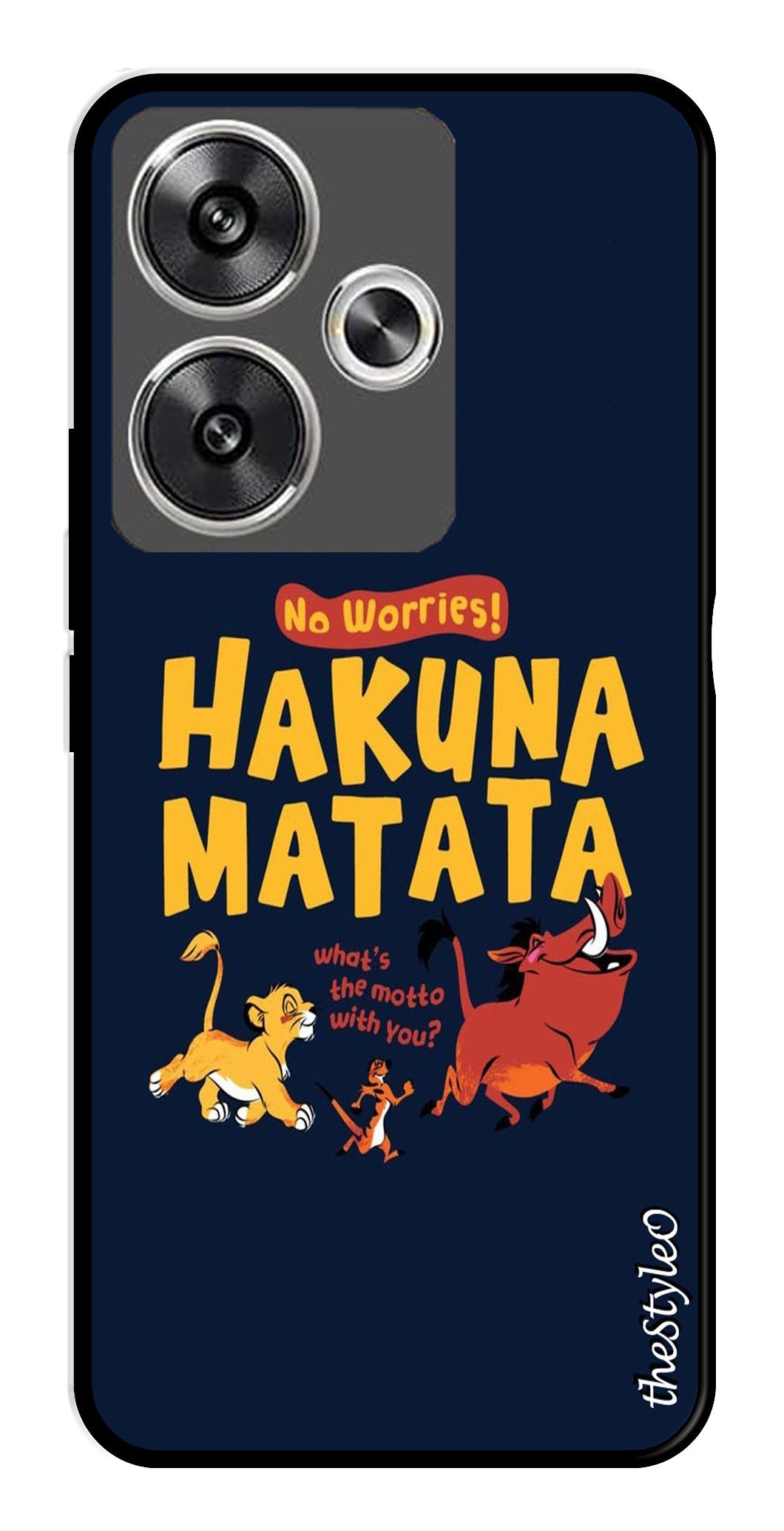 Hakuna Matata Metal Mobile Case for Poco F6 5G (Design No -62)