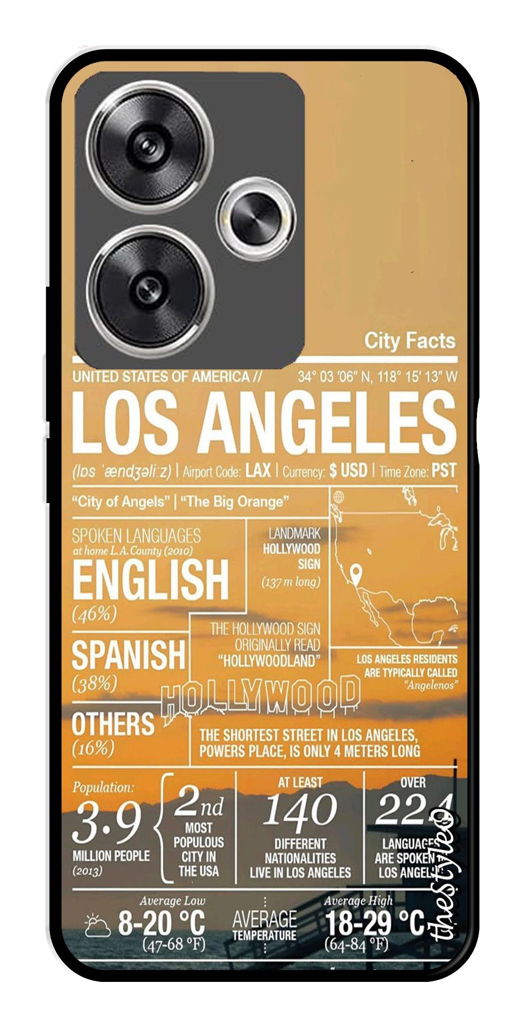 Los Angeles Metal Mobile Case for Poco F6 5G (Design No -68)