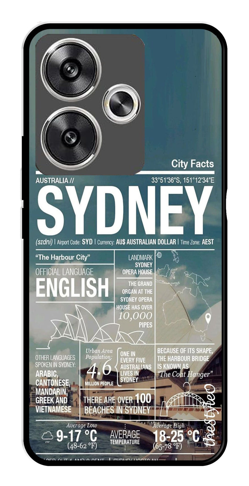 Sydney Metal Mobile Case for Poco F6 5G (Design No -69)