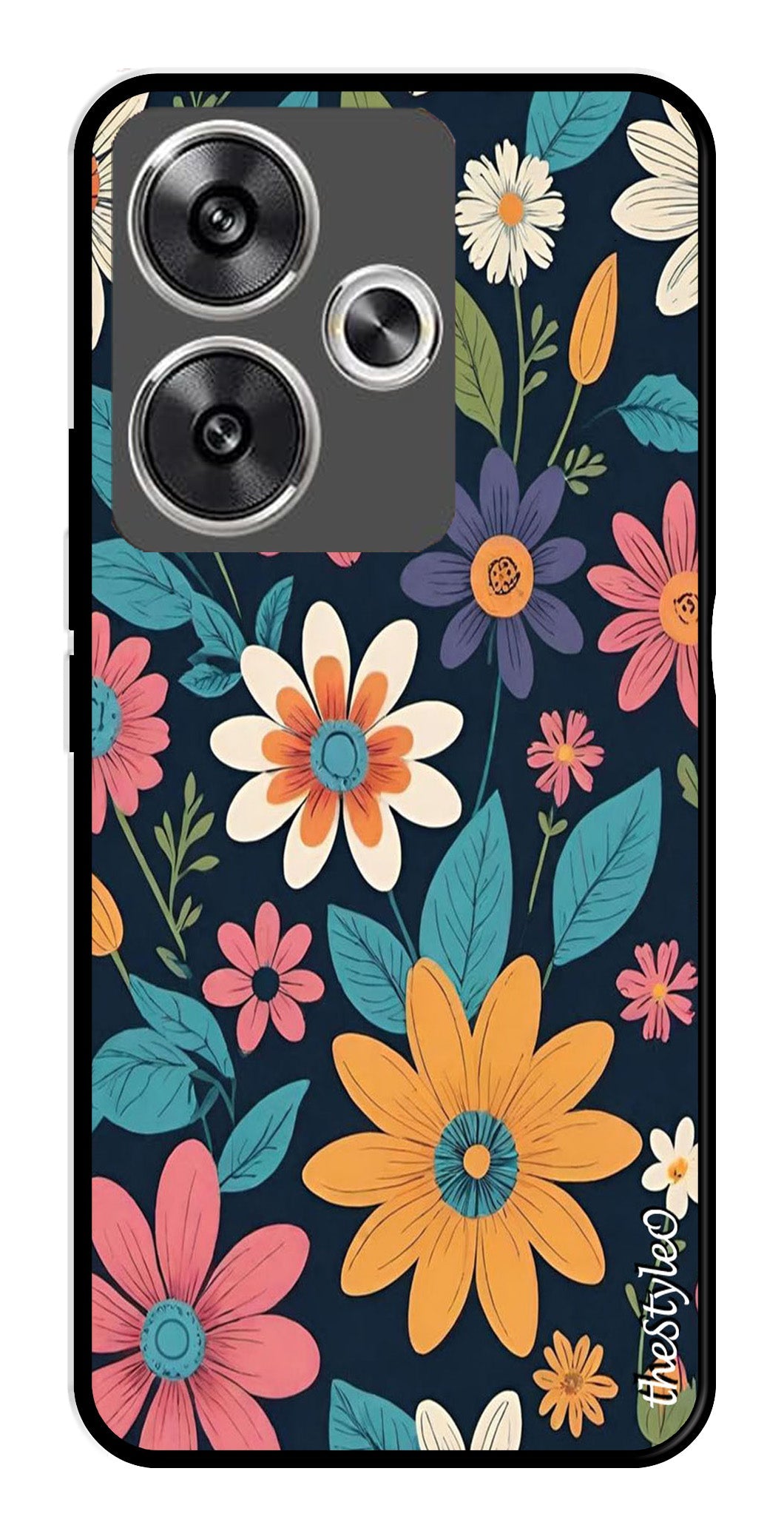 Colorful Abstract Metal Mobile Case for Poco F6 5G (Design No -76)