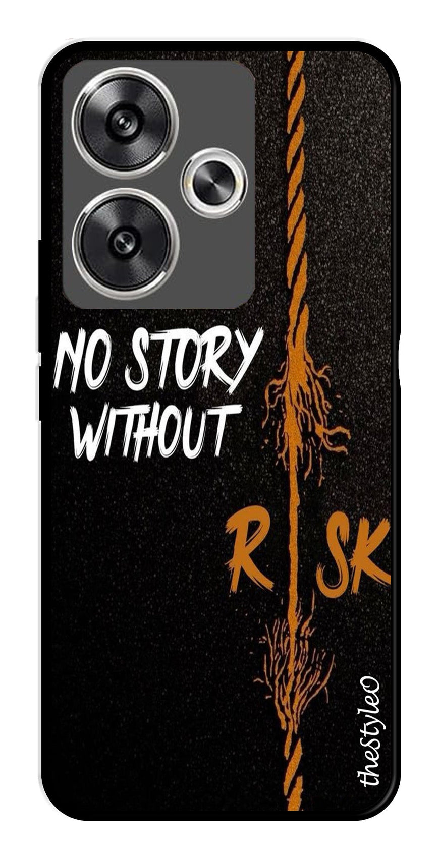 No Story without Risk Metal Mobile Case for Poco F6 5G (Design No -82)