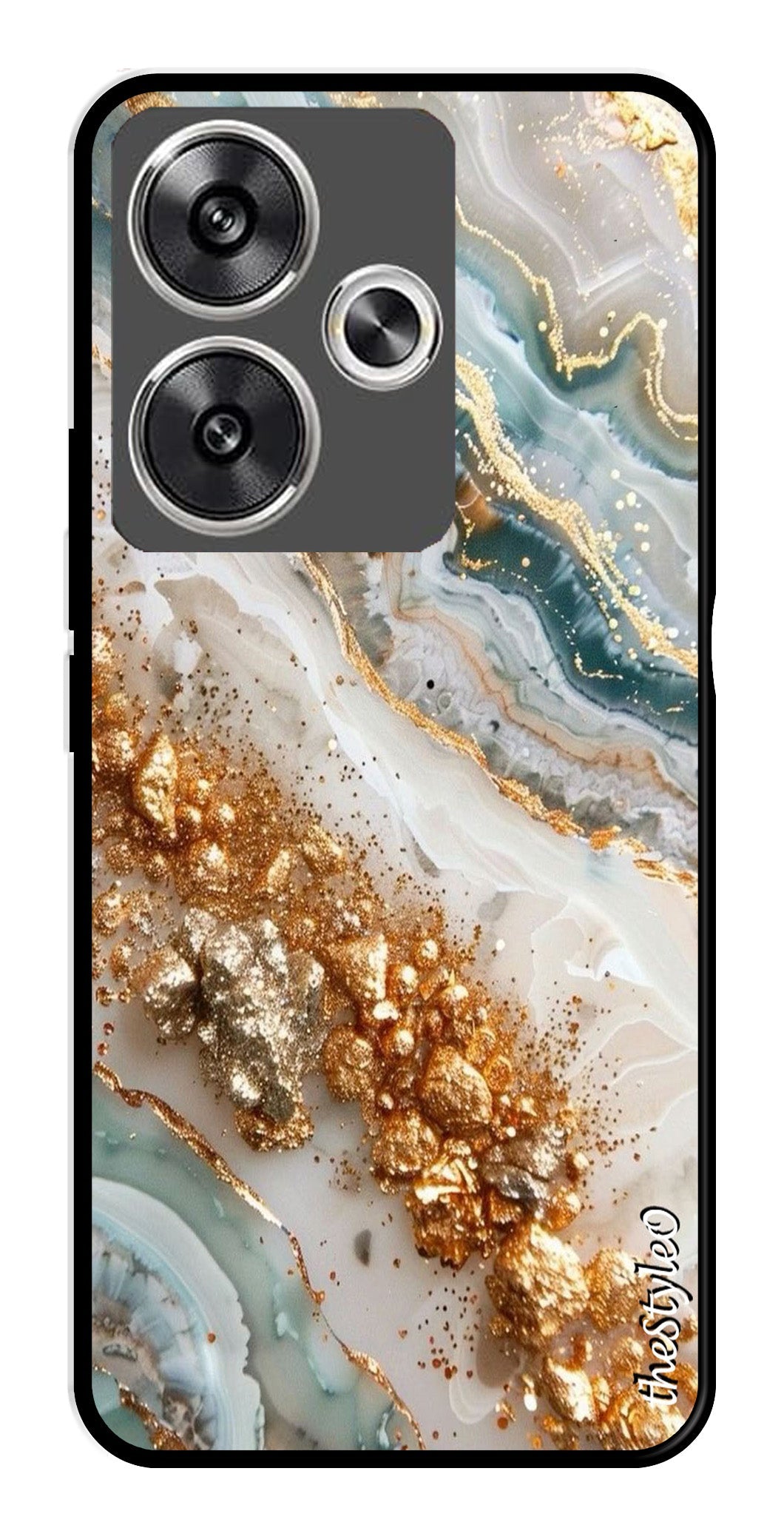 Marble Design Metal Mobile Case for Poco F6 5G (Design No -92)