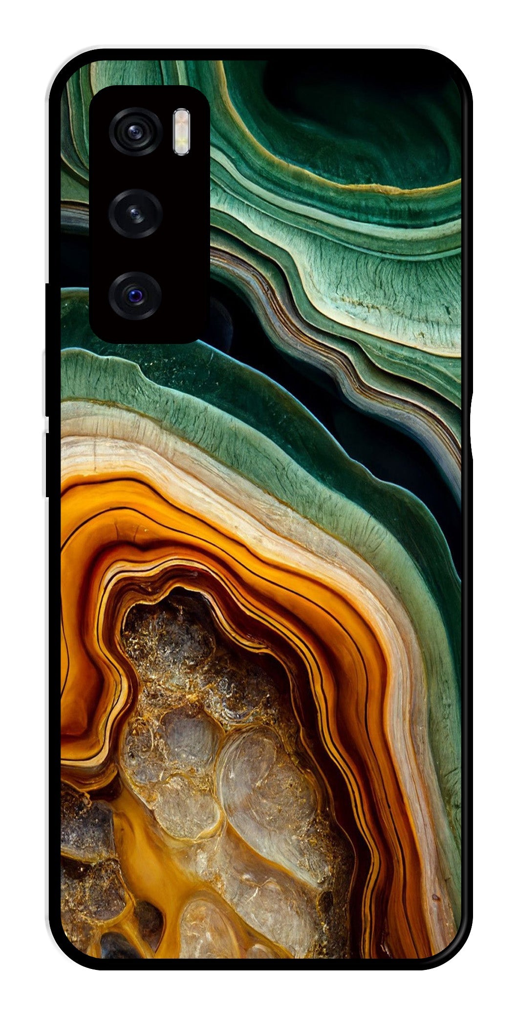 Marble Design Metal Mobile Case for Vivo V20 SE   (Design No -28)