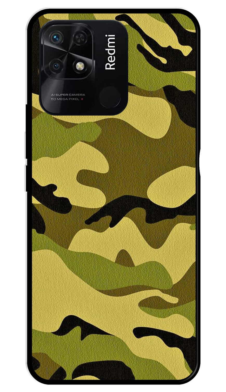 Army Pattern Metal Mobile Case for Redmi 10C   (Design No -35)