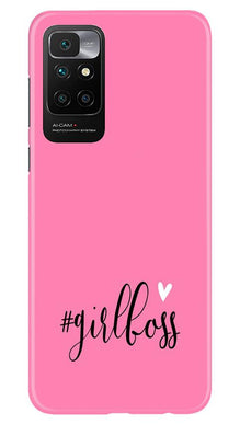 Girl Boss Pink Mobile Back Case for Redmi 10 Prime (Design - 269)