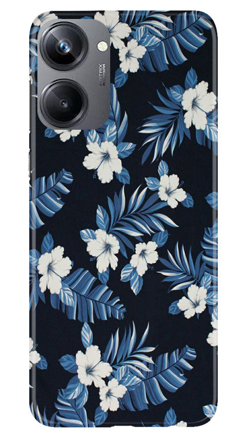 White flowers Blue Background2 Case for Realme 10 Pro 5G