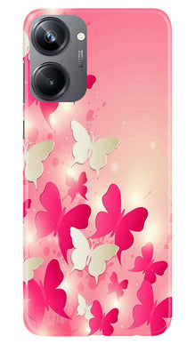 White Pick Butterflies Mobile Back Case for Realme 10 Pro 5G (Design - 28)