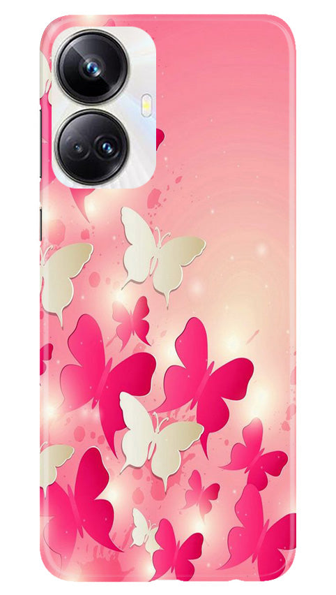 White Pick Butterflies Case for Realme 10 Pro Plus 5G