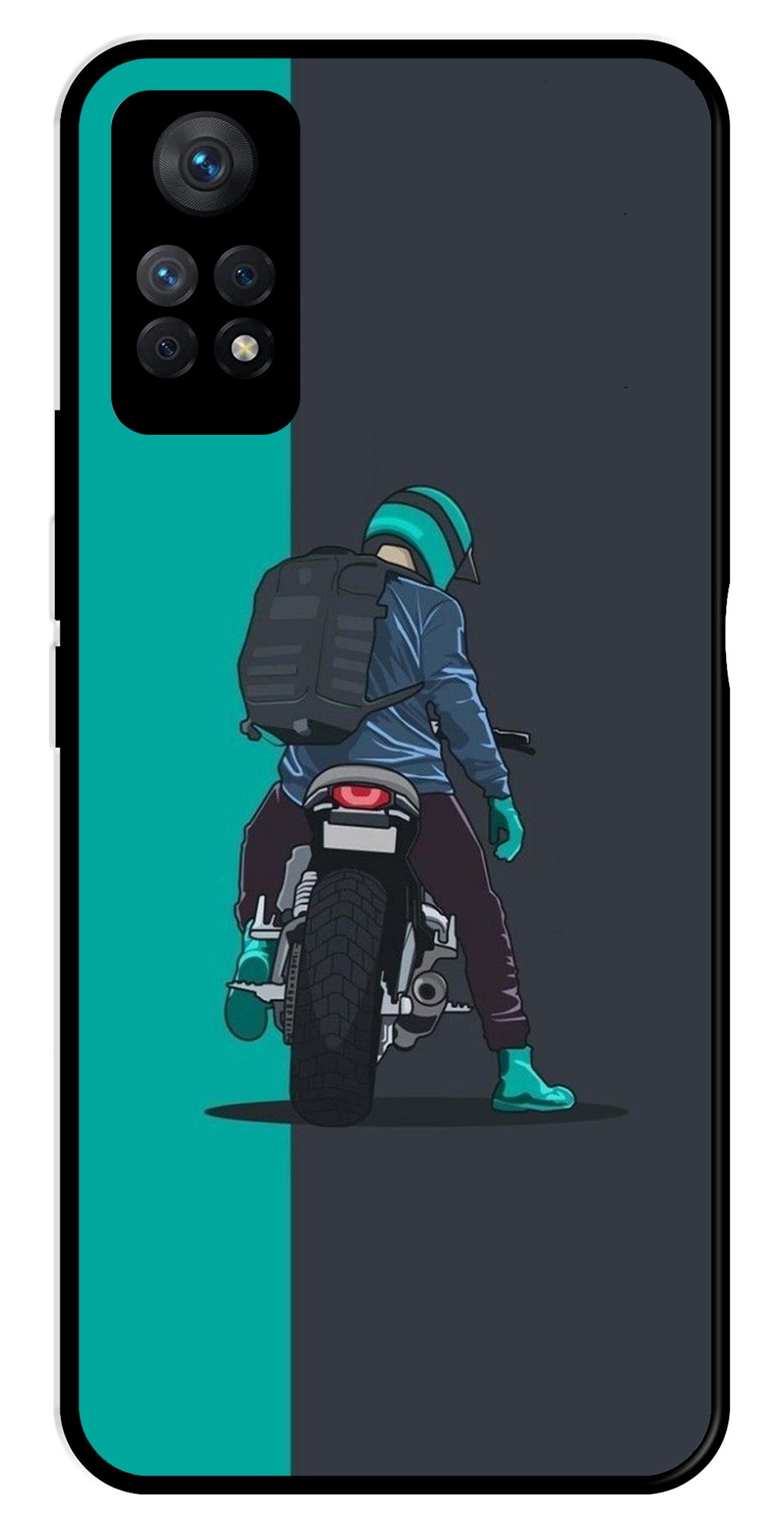 Bike Lover Metal Mobile Case for Redmi Note 11 Pro   (Design No -05)