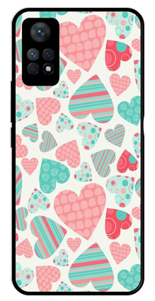 Hearts Pattern Metal Mobile Case for Redmi Note 11 Pro