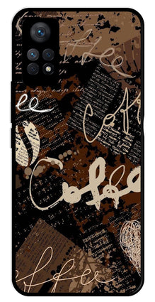 Coffee Pattern Metal Mobile Case for Redmi Note 11 Pro Plus