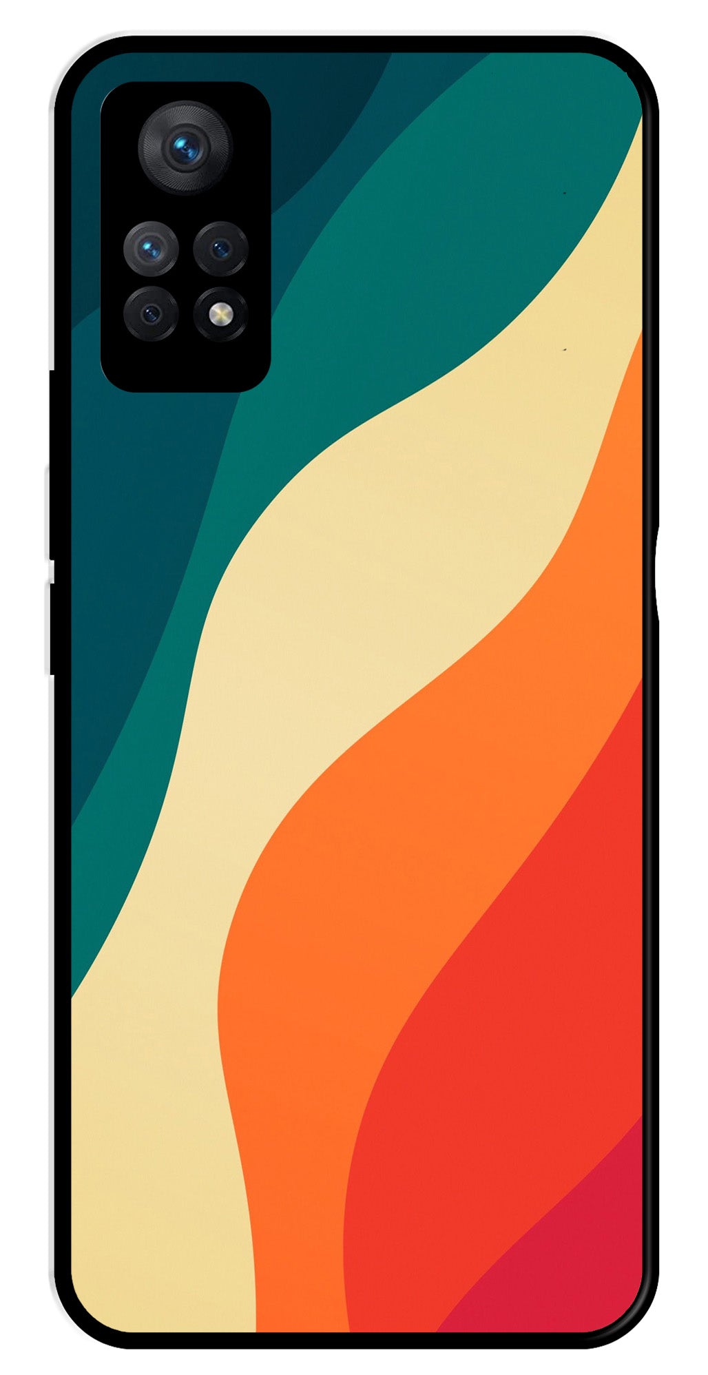 Muted Rainbow Metal Mobile Case for Redmi Note 11 Pro   (Design No -39)