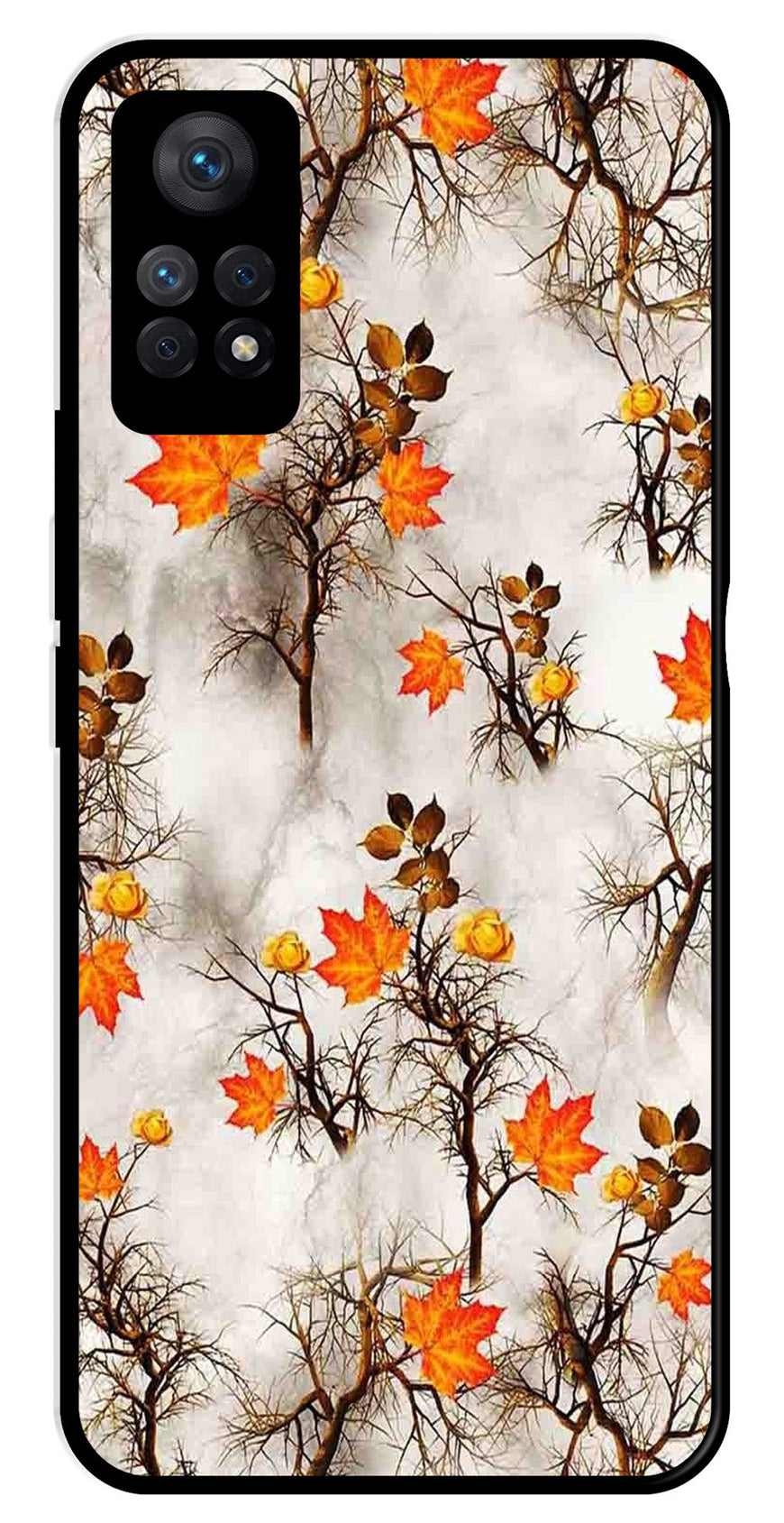 Autumn leaves Metal Mobile Case for Redmi Note 11 Pro   (Design No -55)