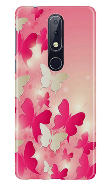 White Pick Butterflies Case for Nokia 7.1