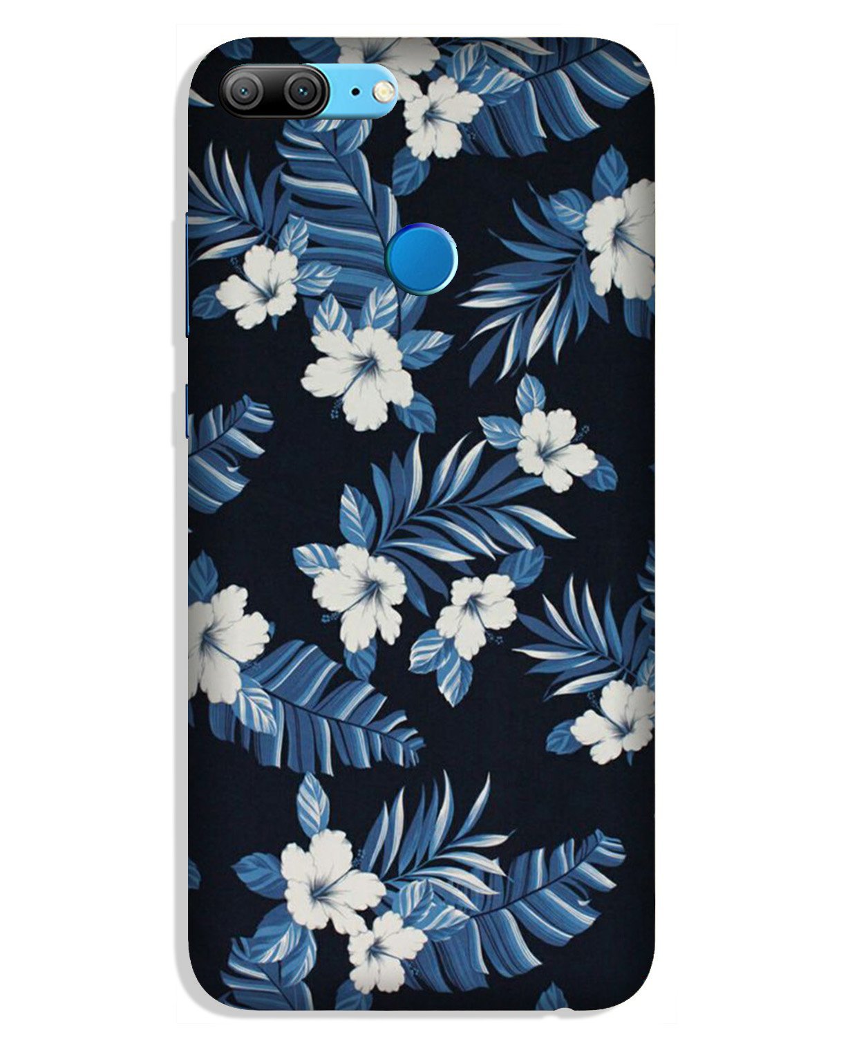 White flowers Blue Background2 Case for Honor 9 Lite