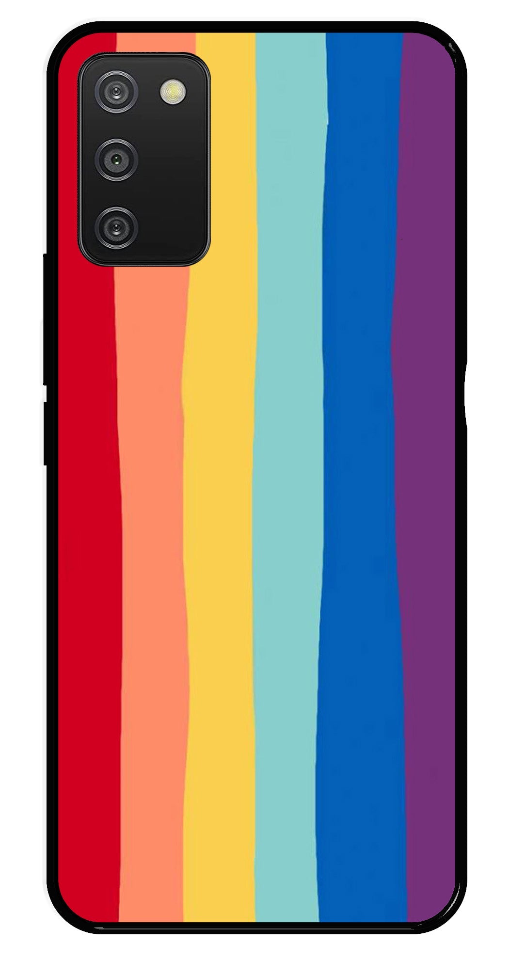 Rainbow MultiColor Metal Mobile Case for Samsung Galaxy A03s   (Design No -03)