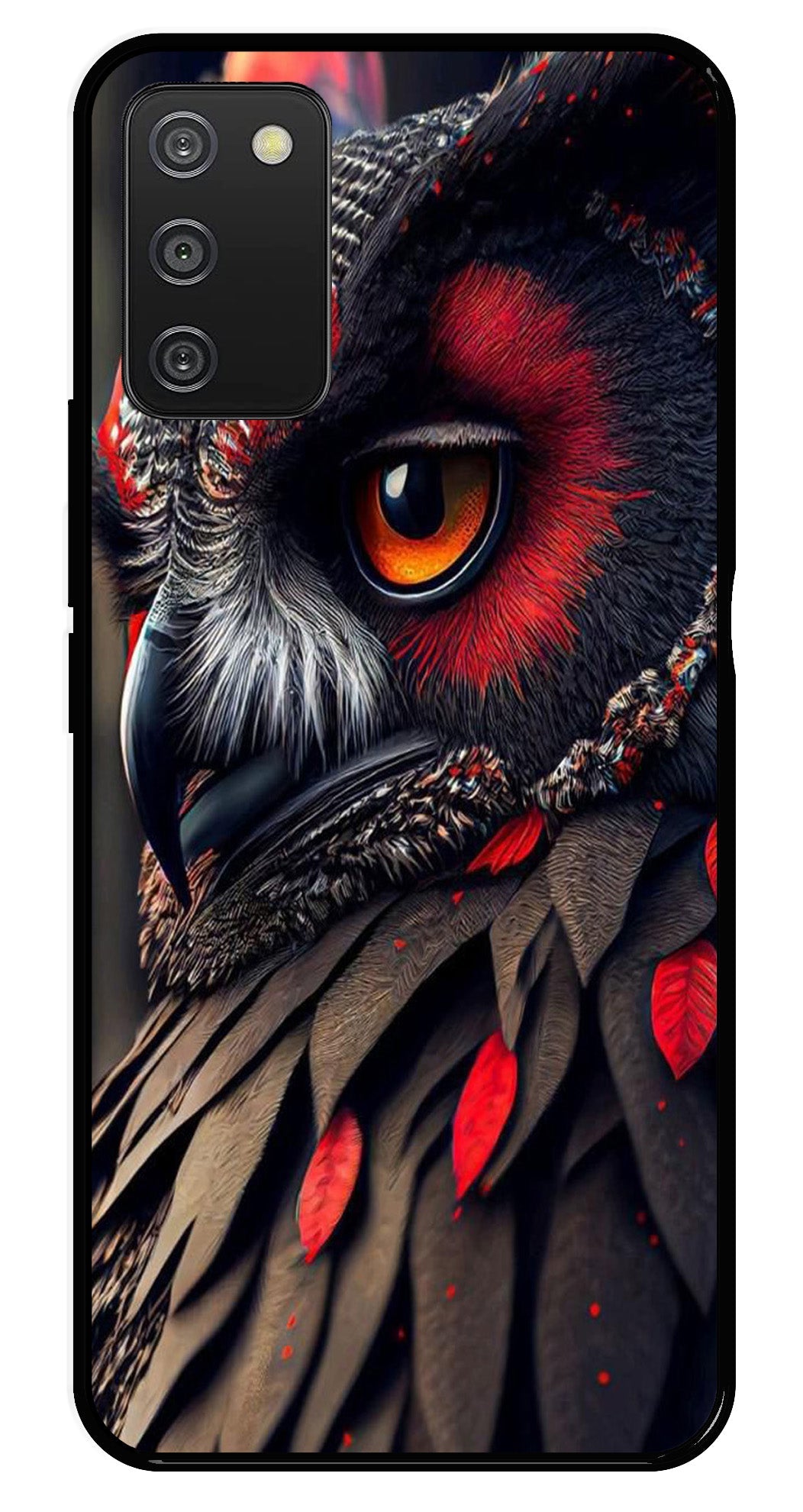 Owl Design Metal Mobile Case for Samsung Galaxy A03s   (Design No -26)