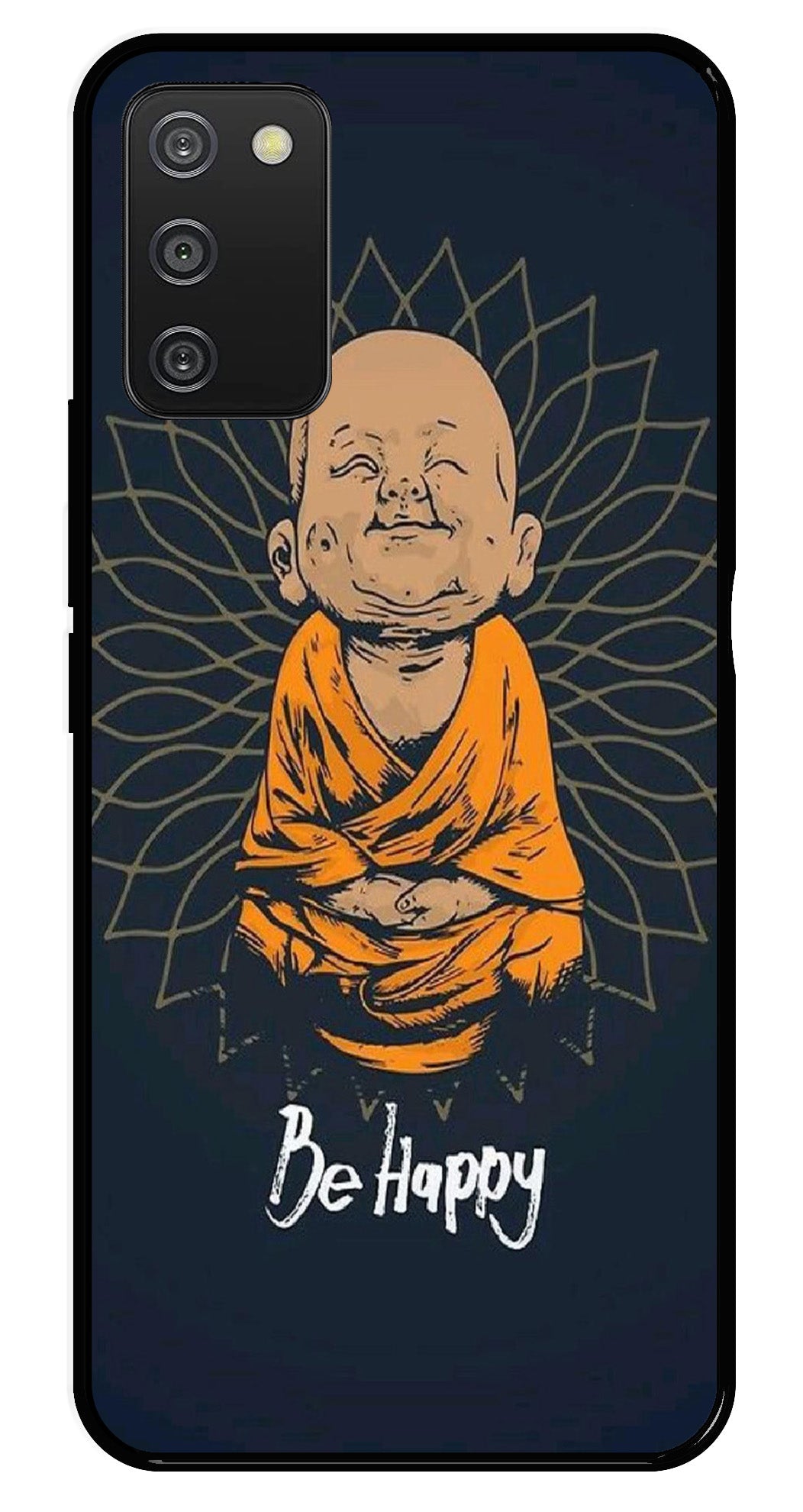 Be Happy Metal Mobile Case for Samsung Galaxy A03s   (Design No -27)