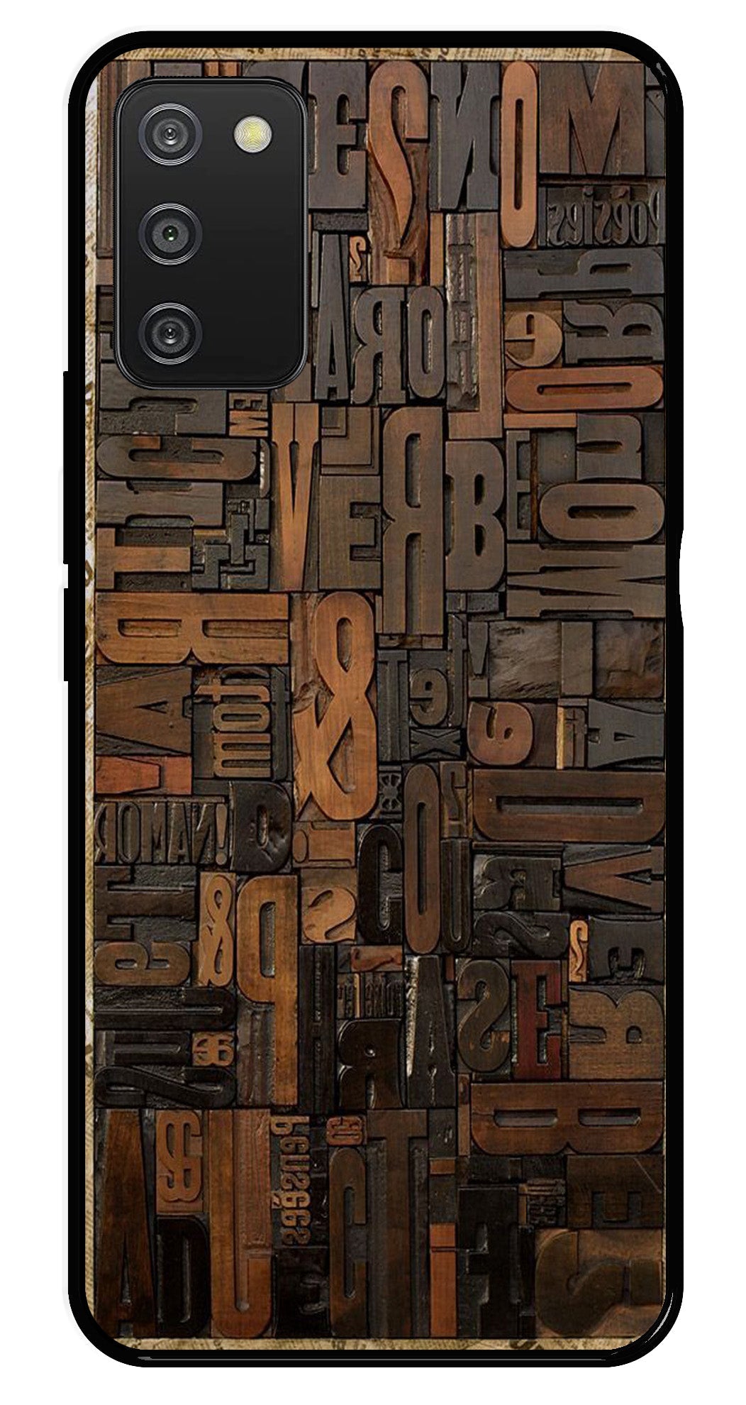 Alphabets Metal Mobile Case for Samsung Galaxy A03s   (Design No -32)