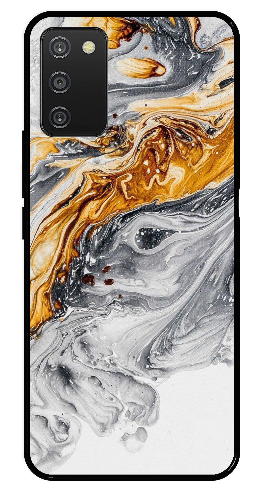 Marble Pattern Metal Mobile Case for Samsung Galaxy A03s   (Design No -36)