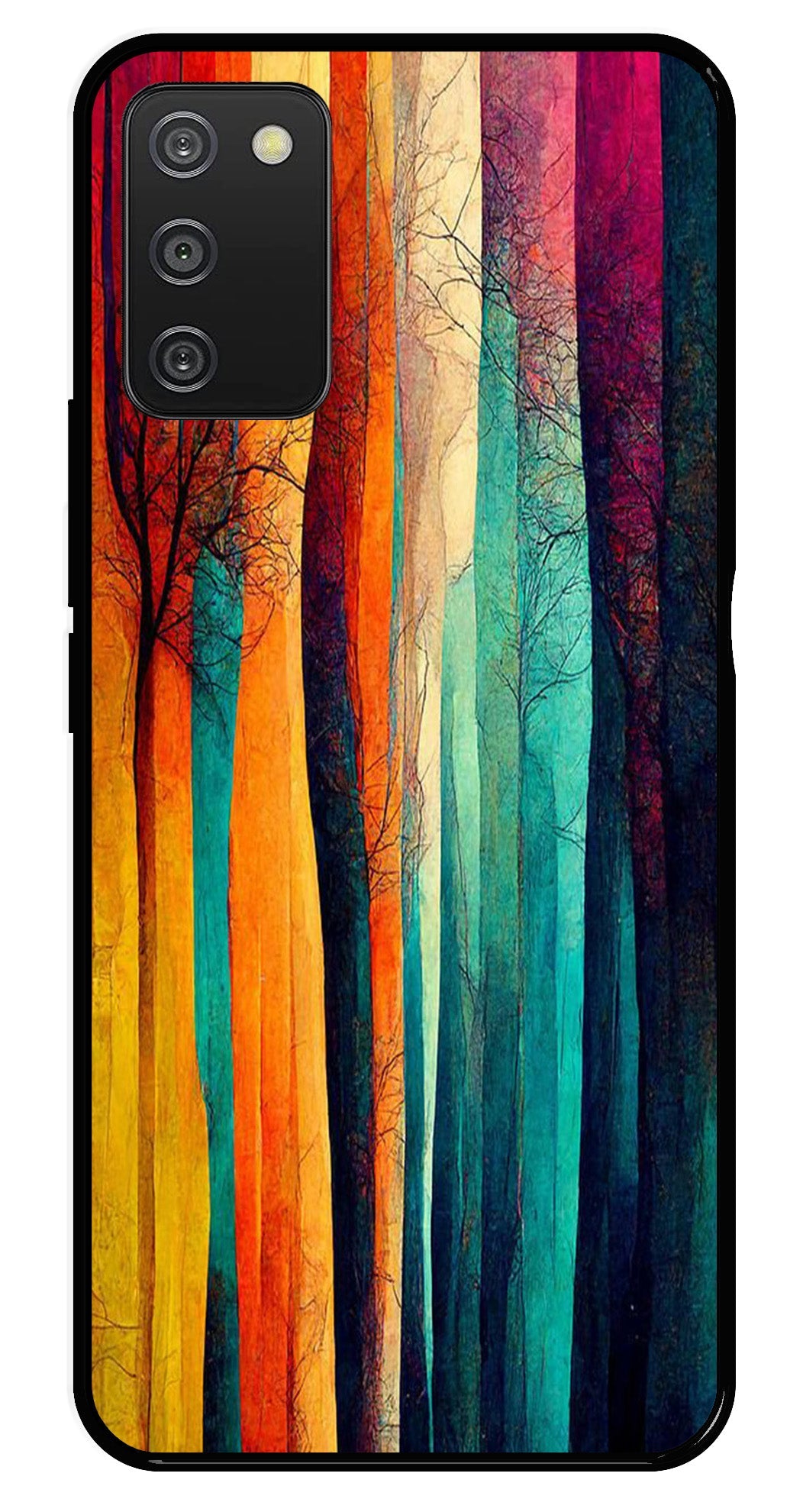 Modern Art Colorful Metal Mobile Case for Samsung Galaxy A03s   (Design No -47)