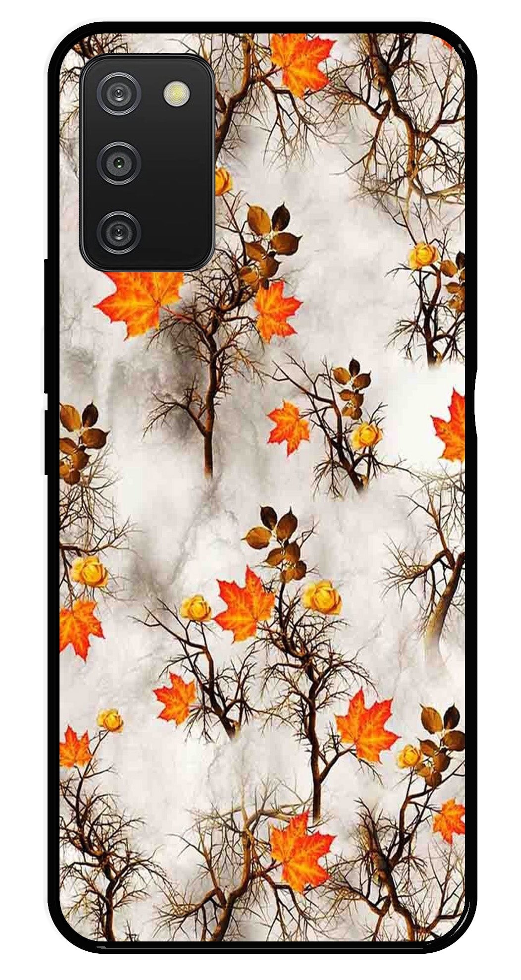 Autumn leaves Metal Mobile Case for Samsung Galaxy A03s   (Design No -55)